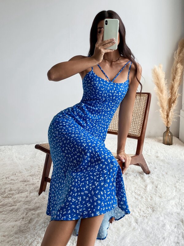 Cami Kleid mit Blümchen Muster und Cut-Out hinten | aktuelle Trends,  günstig kaufen | SHEIN Deutschland