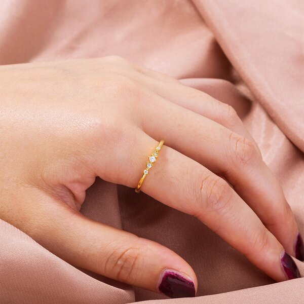 

Zircon Decor Ring, Gold