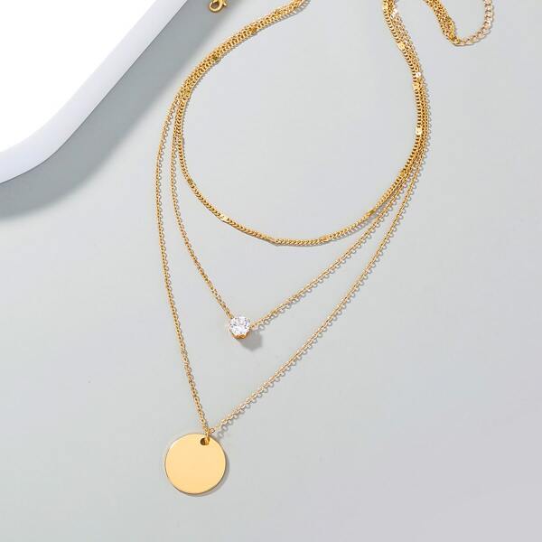 

Disc Charm Layered Necklace, Gold