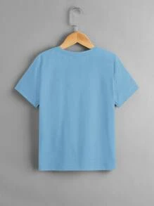 SHEIN Camiseta con estampado de oso - Neblina azul - Ver 2