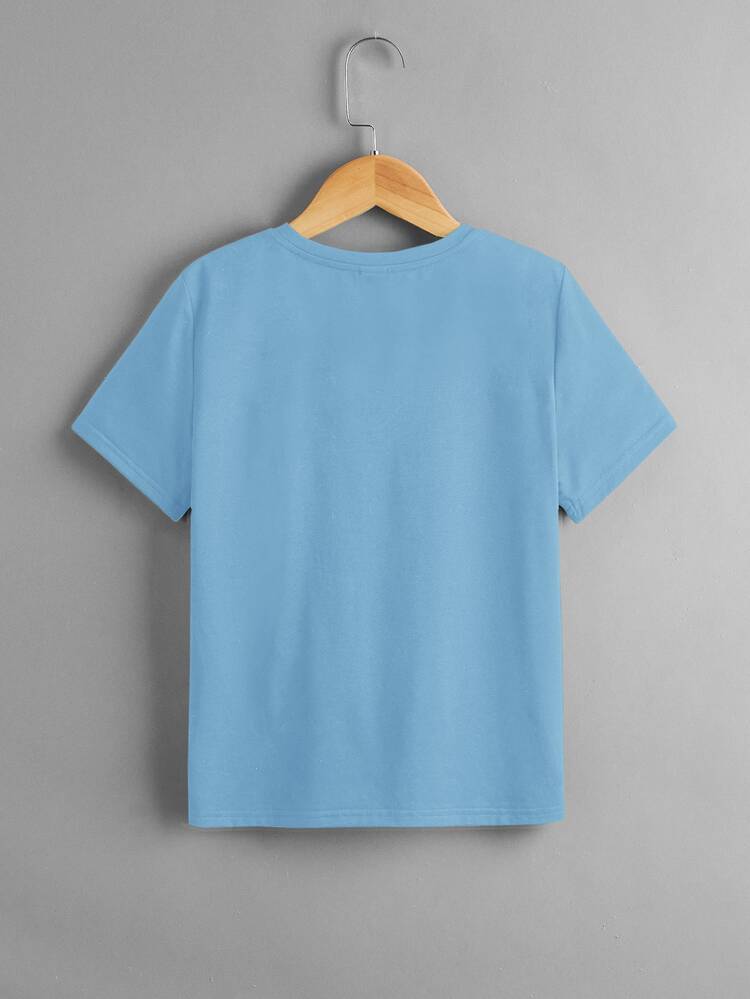 SHEIN Camiseta con estampado de oso - Neblina azul - Añade 2