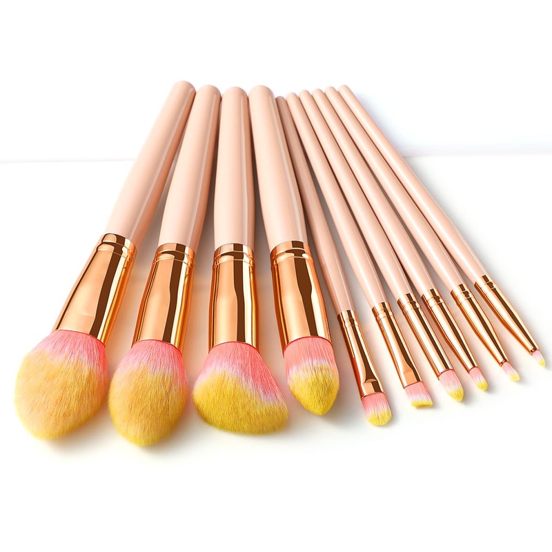 

10pcs Makeup Brush Set, Beige
