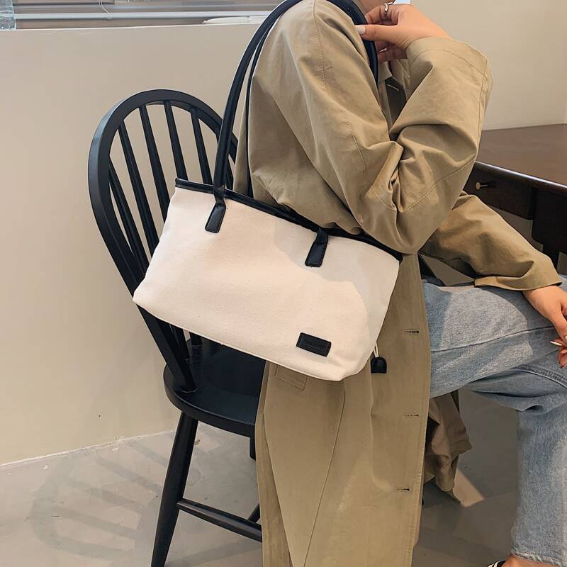 

Two Tone Tote Bag, Black
