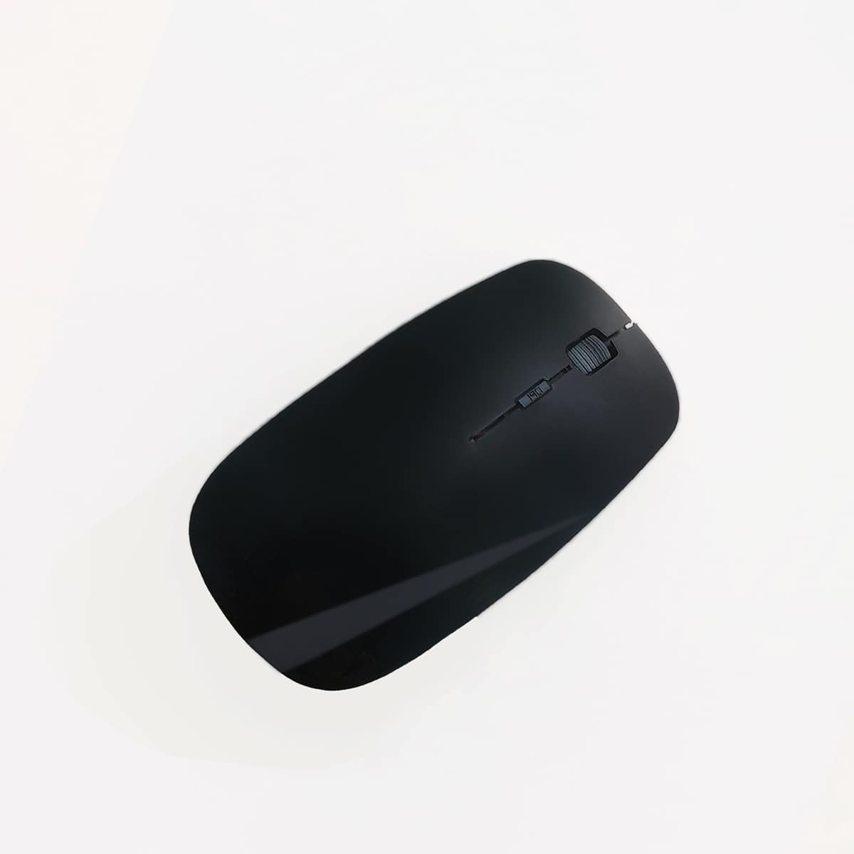 

1pc Solid Wireless Mouse, Black