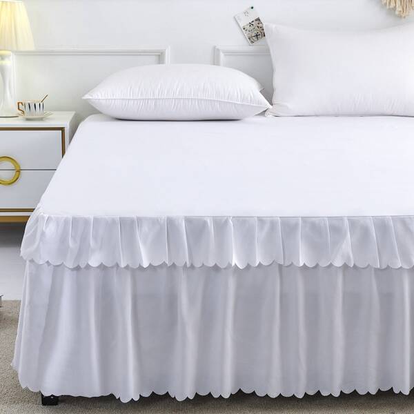 

Double Ruffle Decor Bed Skirt, White