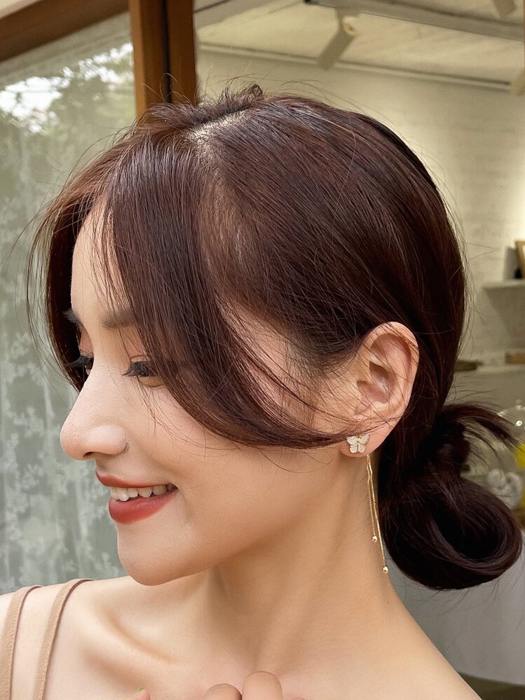 DAZY Butterfly Decor Drop Earrings - Yellow Gold - View 5