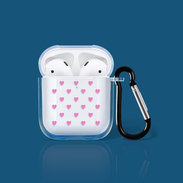 

Прозрачный чехол для Airpods с узором сердечка
