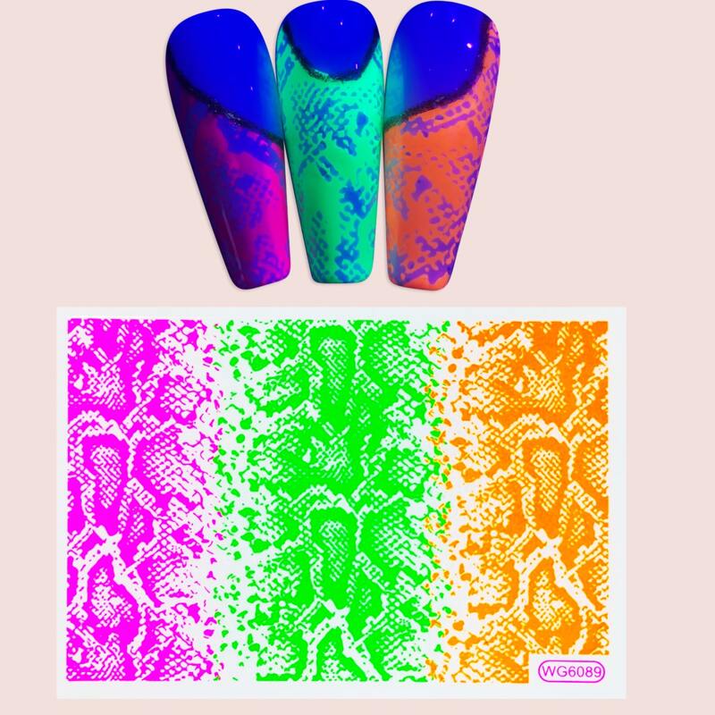 

1sheet Snakeskin Nail Art Sticker, Multicolor