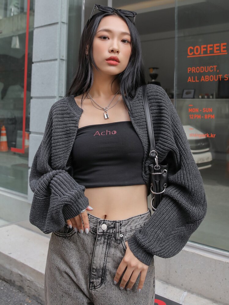 SHEIN カーディガン SHEIN シーイン フロントボタン ニット カーディガン - メルカリ