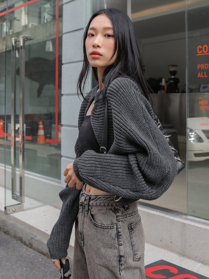 海外限定スパイク販売 Open DAZY Front USA SHEIN | Cardigan Sleeve Batwing ジャケット・アウター