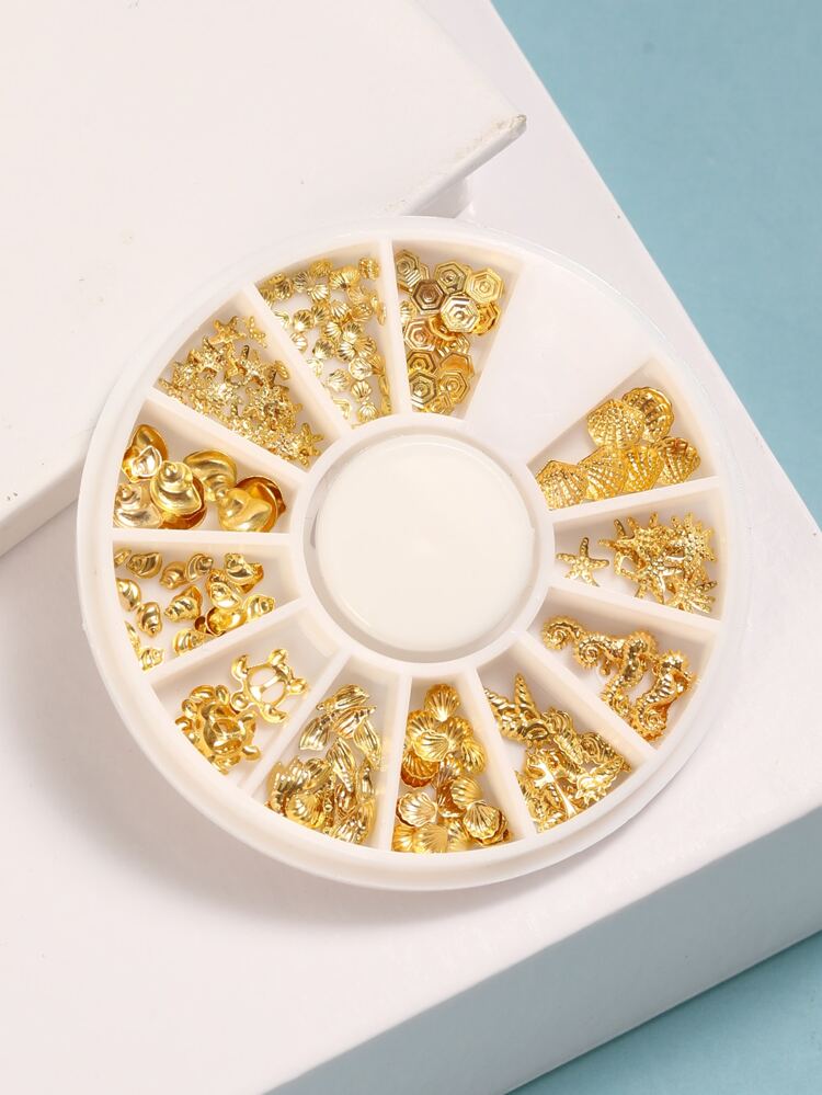 1Box Sea Turtle & Shell Design Nail Art Decoration Diy Nail Charms Nail Gems Nail Supplies Nails