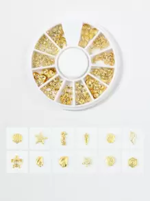 1Box Sea Turtle & Shell Design Nail Art Decoration Diy Nail Charms Nail Gems Nail Supplies Nails - Gold - View 3