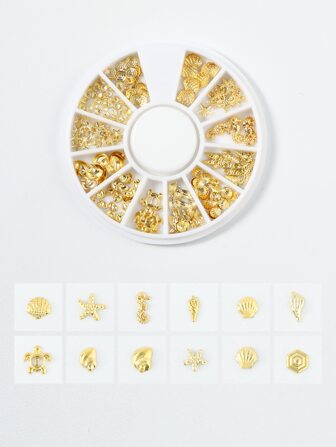 1Box Sea Turtle & Shell Design Nail Art Decoration Diy Nail Charms Nail Gems Nail Supplies Nails