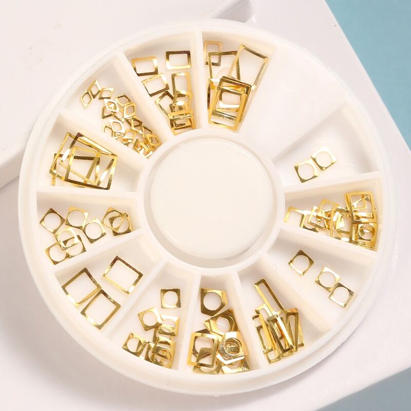 

1box Geometric Design Nail Art Decoration, Gold