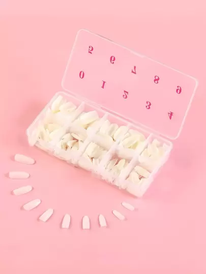 Elevate Your Style With 24pcs Short Coffin Fake Nail & 1pc Nail File & 1sheet Tape Press On Nails Nail Supplies