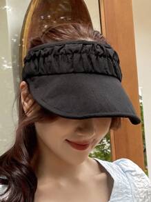 DAZY Solid Visor Hat - Black - View 4