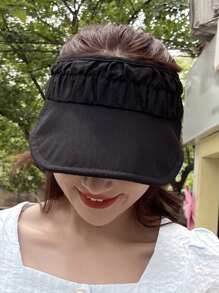 DAZY Solid Visor Hat - Black - View 5