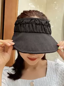 DAZY Solid Visor Hat - Black - View 8