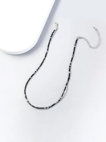 Nooxian 1 Vòng Cổ Hạt Cơm Bện Màu Xanh Bohemian Với Hoa Nhỏ, Số Lượng & Màu Sắc Hạt Ngẫu Nhiên - màu đen - Xem 3