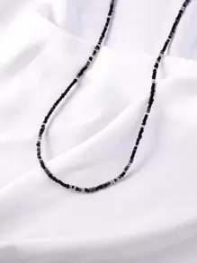 Nooxian 1 Vòng Cổ Hạt Cơm Bện Màu Xanh Bohemian Với Hoa Nhỏ, Số Lượng & Màu Sắc Hạt Ngẫu Nhiên - màu đen - Xem 6