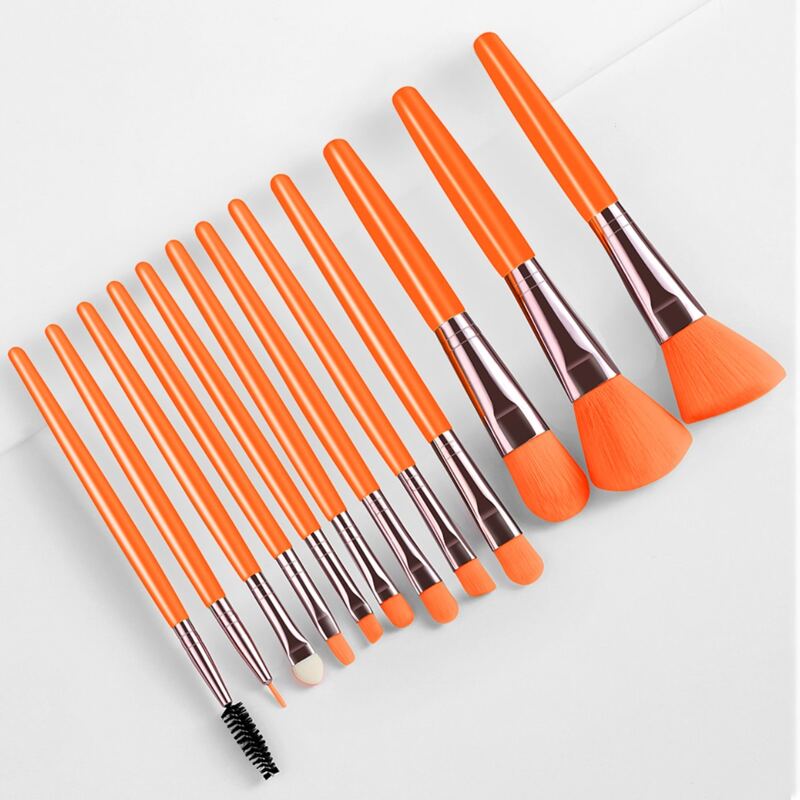 

12pcs Makeup Brush Set, Orange