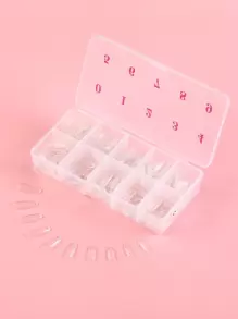 Upgrade Your Look With 500pcs Long Oval Transparent Fake Nail For Home DIY Nail Salon Nail Extension Press On Nails Nail Supplies - Clear - View 1