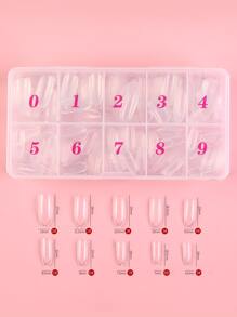 Upgrade Your Look With 500pcs Long Oval Transparent Fake Nail For Home DIY Nail Salon Nail Extension Press On Nails Nail Supplies - Clear - View 2