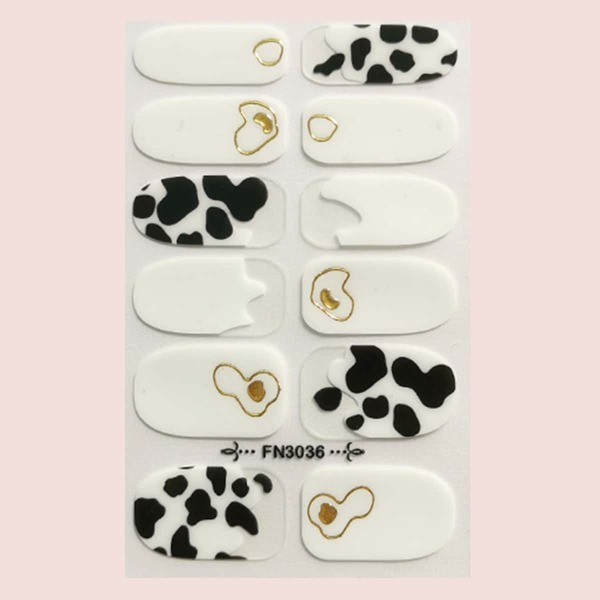 

1sheet Cow Pattern Nail Art Sticker, Multicolor