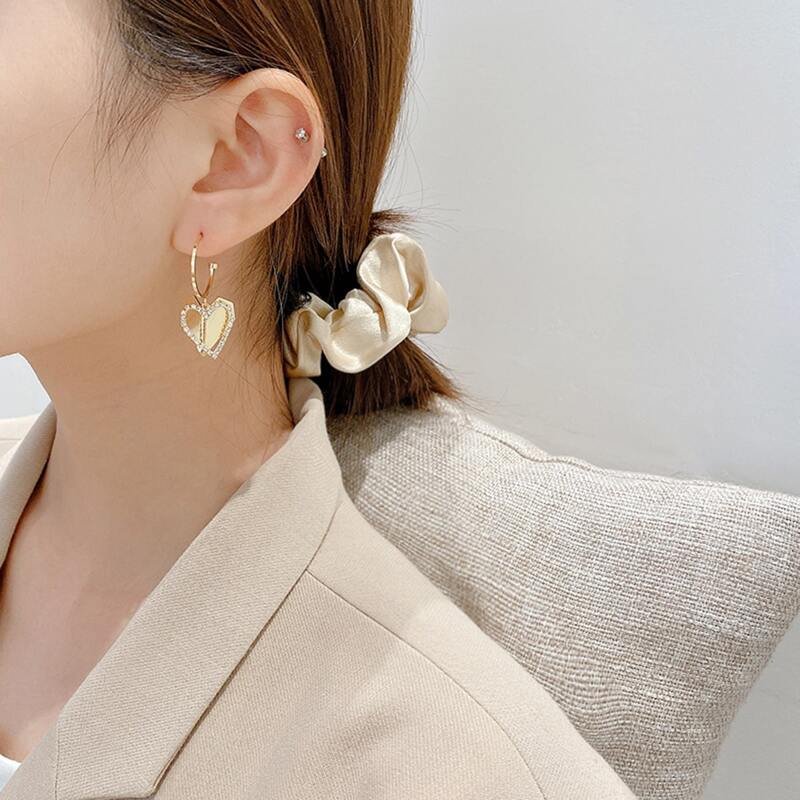 

Heart Drop Earrings, Gold
