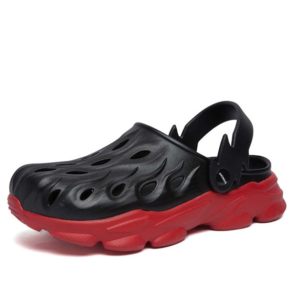 

Men Two Tone Hollow Out Vented Clogs, Black