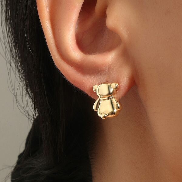 

Bear Stud Earrings, Gold