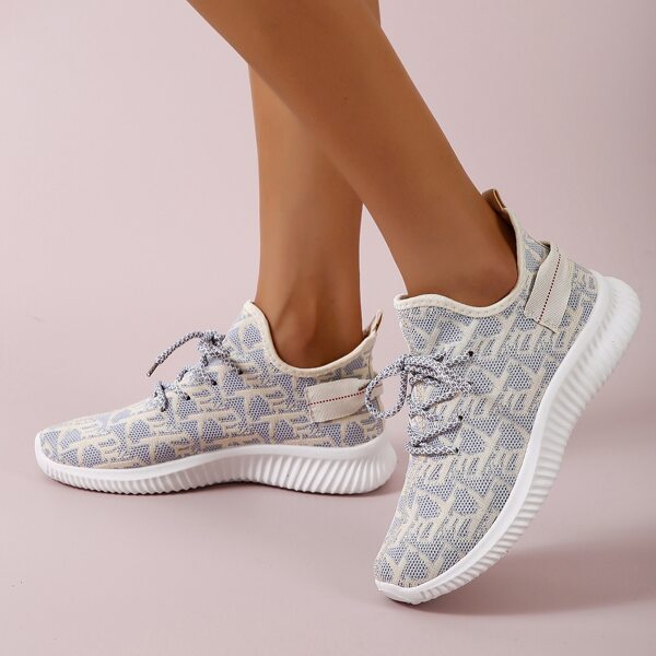 

All Over Print Slip On Running Shoes, Grey