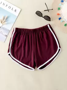 Shorts track unidos en contraste - Burdeos - Ver 1
