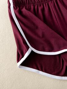 Shorts track unidos en contraste - Burdeos - Ver 3