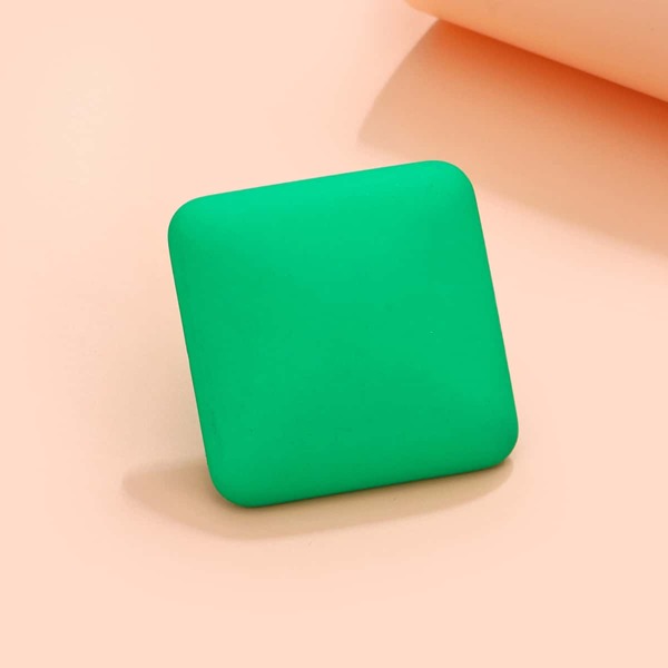 

1pc Square Stud Earring, Green