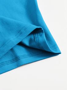 Muchica Áo hai dây màu trơn Giải trí - Màu xanh lam - Xem 3