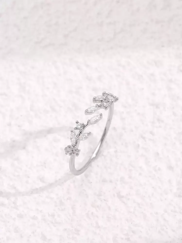 キュービックジルコニア デコレーション カフリング - シルバー - 見る 12