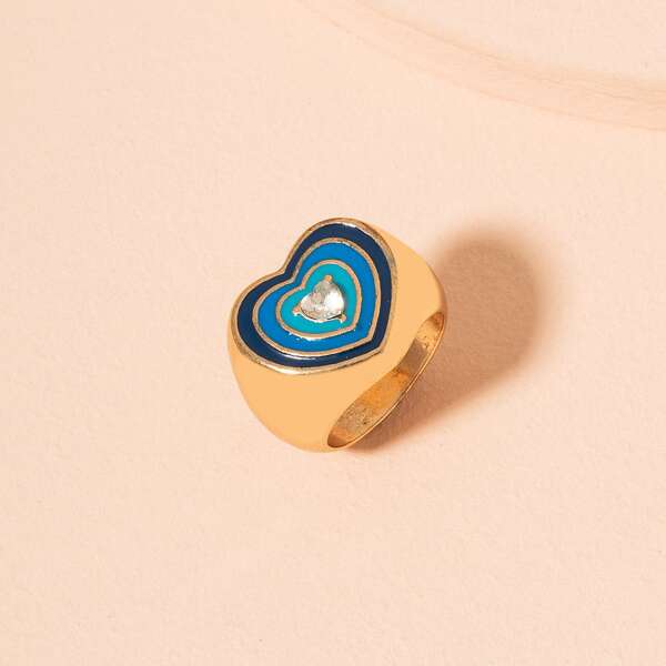 

Heart Pattern Ring, Multicolor