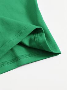 SHEIN EZwear Solid Crop Tank Top - Green - View 4