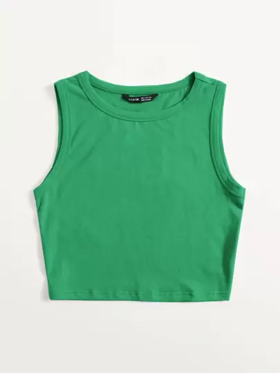 SHEIN EZwear 素色短版背心上衣