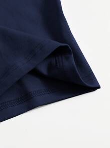 SHEIN EZwear Women's Solid Color Round Neck Sleeveless Simple Top, Casual For Everyday Wear - Navy Blue - View 3