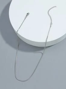 Vòng cổ dây chuyền rắn bằng thép không gỉ tối giản dành cho nam giới thời trang và phổ biến để làm quà tặng trang sức và cho vẻ ngoài sành điệu - Bạc - Xem 2