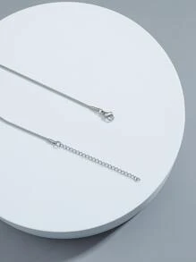 Vòng cổ dây chuyền rắn bằng thép không gỉ tối giản dành cho nam giới thời trang và phổ biến để làm quà tặng trang sức và cho vẻ ngoài sành điệu - Bạc - Xem 3