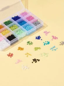 1 hộp 180G 15 màu 8/0 Glass Seed Beads Màu sắc trong suốt Lustered & Ceylon & Opaque Colors Rainbow & Colours Lustered & Transparent Round Mixed Color Bead Phụ kiện trang sức DIY - Nhiều màu - Xem 2