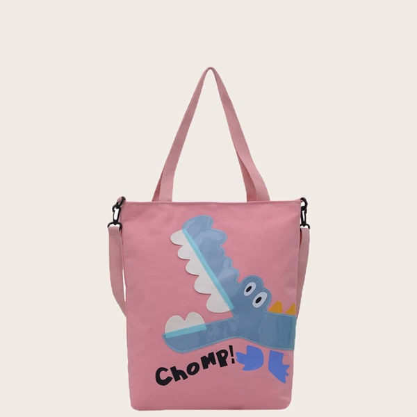

Girls Cartoon Dinosaur Graphic Shoulder Bag, Pink