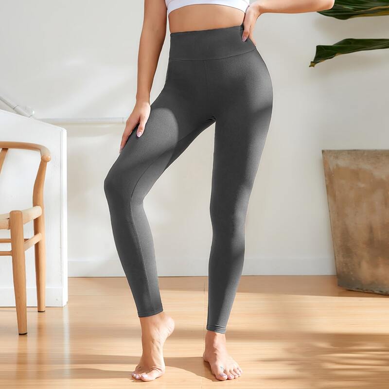 

Solid Wideband Waist Sports Leggings, Grey