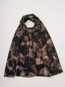 1pc Tie-Dye Printed Women Scarf Headband, Casual Streetwear Fashion Headscarf, Suitable For Daily Wear - Coffee Brown - View 2