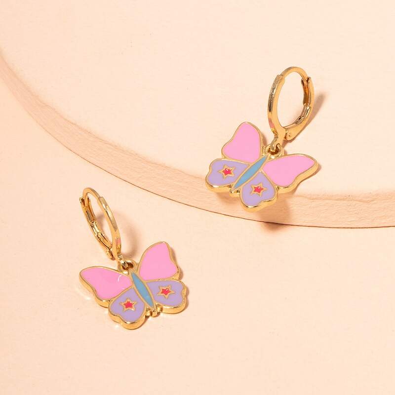

Butterfly Decor Earrings, Pink