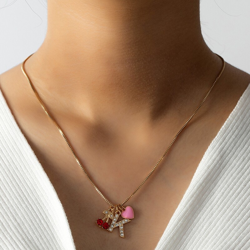

Rhinestone Decor Chain Necklace, Gold