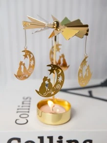 1pc Wind Chimes Design Candle Holder - Gold - View 1
